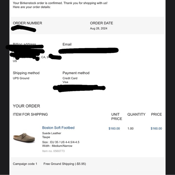 Birkenstock Boston Taupe Size 35 - Picture 4 of 11